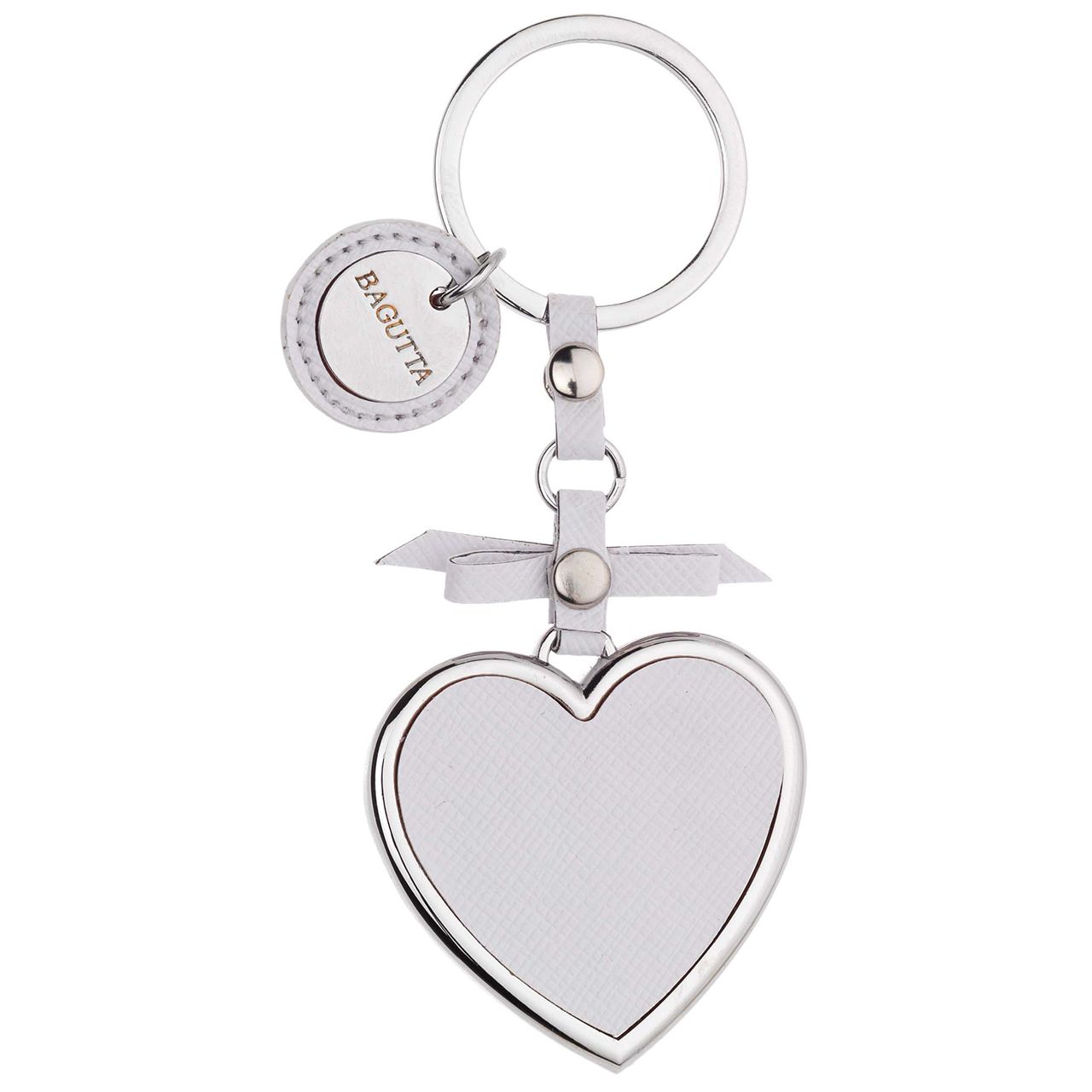 PORTACHIAVI CUORE CON FIOCCO BIANCO